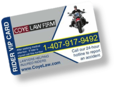 Get Your FREE Coye Law VIP Rider Card